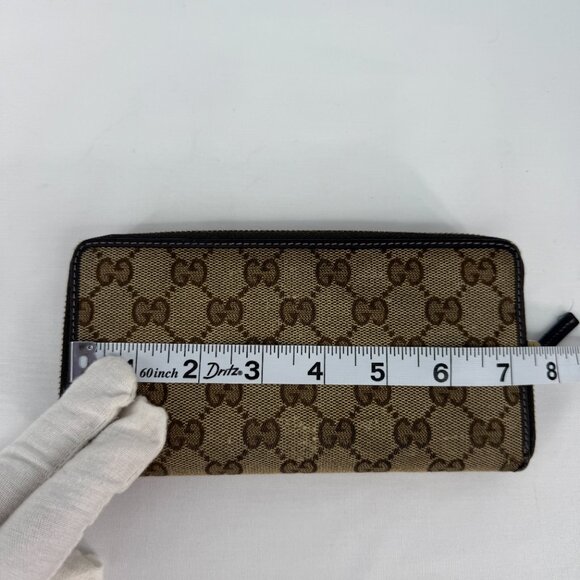 Gucci Monogram Zip Around Sherry Line Bow Accent Wallet - Picture 5 of 8